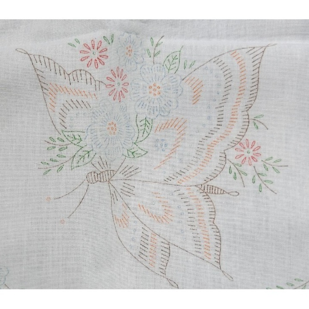 Vintage Emboidery 2 Sets Of Pillows Cases And Scarf, Un Sewn cross stitch